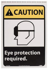 NMC - "Caution - Eye Protection Required", 14" Long x 10" Wide, Pressure-Sensitive Vinyl Safety Sign - Rectangle, 0.004" Thick, Use for Accident Prevention - All Tool & Supply