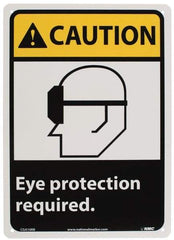 NMC - "Caution - Eye Protection Required", 14" Long x 10" Wide, Rigid Plastic Safety Sign - Rectangle, 0.05" Thick, Use for Accident Prevention - All Tool & Supply