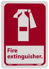 NMC - Fire Extinguisher, Plastic Fire Sign - 7" Wide x 10" High - All Tool & Supply