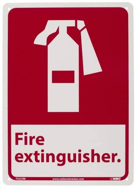 NMC - Fire Extinguisher, Plastic Fire Sign - 10" Wide x 14" High - All Tool & Supply