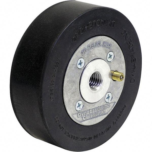 Dynabrade - 5" Wheel OD, 1-1/2" Wheel Width, 4,500 RPM, Aluminum, Pneumatic Wheel with Hub - 15-1/2" Long x 1-1/2" Wide, 5/8" Wheel Arbor Hole, For Use with 13214 & 13523 Dynastraight Air-Powered Abrasive Finishing Tools - All Tool & Supply