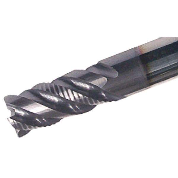 Iscar - 4 Flute Solid Carbide Roughing & Finishing Corner Chamfer End Mill - TiAlN Finish, Straight Shank, 45° Helix, Non-Centercutting, Regular Length - All Tool & Supply