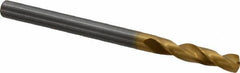 Guhring - 3.70078mm 140° Spiral Flute Solid Carbide Screw Machine Drill Bit - TiN Finish, Right Hand Cut, 20mm Flute Length, 52mm OAL, SU Point, Straight Shank - All Tool & Supply