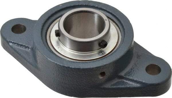 Value Collection - 1-3/16" ID, 3-5/32" OAW x 5-13/16" OAL x 3-5/32" OAH 2-Bolt High Temperature Flange Bearing - 2,500 Lb Static Cap, 4,300 Lb Dyn Cap, 4.594" Btw Mnt Hole Ctrs, 45/64" Base-to-Ctr Ht, Cast Iron - All Tool & Supply