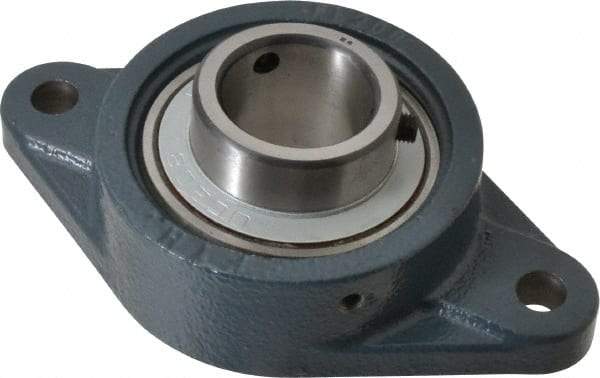 Value Collection - 1-1/2" ID, 3-15/16" OAW x 6-7/8" OAL x 3-15/16" OAH 2-Bolt High Temperature Flange Bearing - 4,000 Lb Static Cap, 6,400 Lb Dyn Cap, 5.656" Btw Mnt Hole Ctrs, 53/64" Base-to-Ctr Ht, Cast Iron - All Tool & Supply