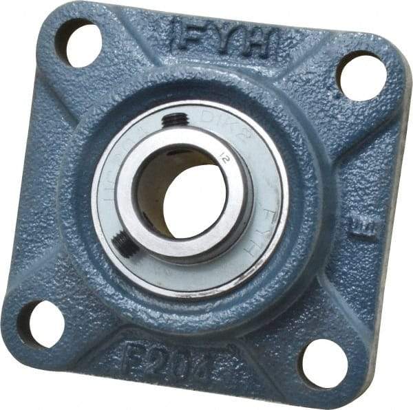 Value Collection - 3/4" ID, 3-3/8" OAW x 3-3/8" OAL x 3-3/8" OAH 4-Bolt High Temperature Flange Bearing - 1,650 Lb Static Cap, 2,830 Lb Dyn Cap, 2-1/2" Btw Mnt Hole Ctrs, 19/32" Base-to-Ctr Ht, Cast Iron - All Tool & Supply