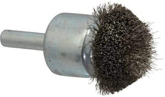 Anderson - 1-1/4" Brush Diam, Crimped, Flared End Brush - 1/4" Diam Shank, 20,000 Max RPM - All Tool & Supply