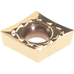 Iscar - CCGT2-0 AS Grade IC520 Carbide Turning Insert - TiCN/TiN Finish, 80° Diamond, 1/4" Inscr Circle, 3/32" Thick, 0.0079" Corner Radius - All Tool & Supply