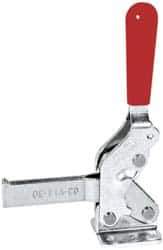 De-Sta-Co - 600 Lb Holding Capacity, Vertical Handle, Manual Hold Down Toggle Clamp - 66° Handle Movement, 75° Bar Opening, Solid Bar, Flanged Base, Electro-Plated Zinc, Carbon Steel - All Tool & Supply