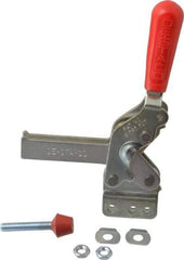 De-Sta-Co - 1,000 Lb Holding Capacity, Vertical Handle, Manual Hold Down Toggle Clamp - 64° Handle Movement, 76° Bar Opening, U-Bar, Straight Base, Electro-Plated Zinc, Carbon Steel - All Tool & Supply