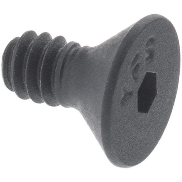 Made in USA - M12x1.75 Metric Coarse Hex Socket Drive, 90° Flat Head Socket Cap Screw - Grade 10.9 Alloy Steel, Black Oxide Finish, Fully Threaded, 45mm Length Under Head - All Tool & Supply