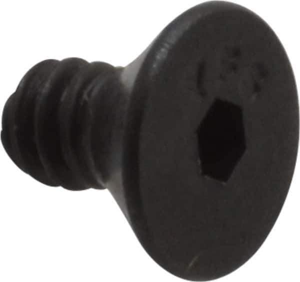 Value Collection - #6-32 UNC Hex Socket Drive, 82° Flat Screw - Alloy Steel, Black Oxide Finish, Fully Threaded, 1/4" OAL - All Tool & Supply