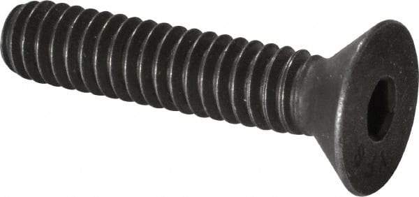 Value Collection - 1/4-20 UNC Hex Socket Drive, 82° Flat Screw - Alloy Steel, Black Oxide Finish, Fully Threaded, 1-1/4" OAL - All Tool & Supply