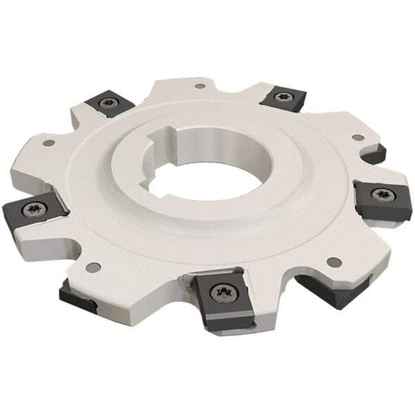 Iscar - Arbor Hole Connection, 0.6693" Depth of Cut, 80mm Cutter Diam, 1-1/16" Hole Diam, 8 Tooth Indexable Slotting Cutter - SDN-LN12 Toolholder, LNET Insert - All Tool & Supply