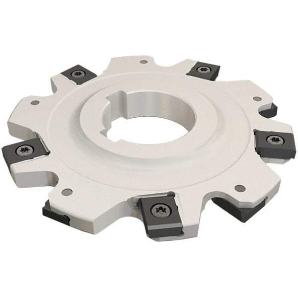 Iscar - Arbor Hole Connection, 0.9449" Depth of Cut, 100mm Cutter Diam, 1.2598" Hole Diam, 5 Tooth Indexable Slotting Cutter - SDN-LN12 Toolholder, LNET Insert - All Tool & Supply