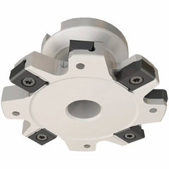 Iscar - Shell Mount B Connection, 3/8" Cutting Width, 1.07" Depth of Cut, 4" Cutter Diam, 1" Hole Diam, 10 Tooth Indexable Slotting Cutter - FDN-LN12 Toolholder, LNET Insert - All Tool & Supply