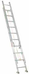 Made in USA - 20' High, Type IA Rating, Aluminum Extension Ladder - All Tool & Supply