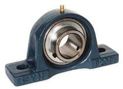 Value Collection - 1-1/4" ID, 3-21/32" OAW x 6-9/16" OAL x 3-21/32" OAH High Temperature Ball Bearing Pillow Block - 3,400 Lb Static Cap, 5,650 Lb Dyn Cap, 5" Btw Mnt Hole Ctrs, 1-7/8" Base-to-Ctr Ht, Cast Iron - All Tool & Supply