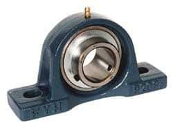 Value Collection - 1-1/2" ID, 3-27/32" OAW x 7-1/4" OAL x 3-27/32" OAH High Temperature Ball Bearing Pillow Block - 4,000 Lb Static Cap, 6,400 Lb Dyn Cap, 5.406" Btw Mnt Hole Ctrs, 1-15/16" Base-to-Ctr Ht, Cast Iron - All Tool & Supply