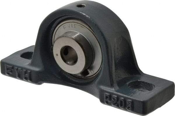 Value Collection - 1/2" ID, 2-3/8" OAW x 5" OAL x 2-3/8" OAH High Temperature Ball Bearing Pillow Block - 1,650 Lb Static Cap, 2,830 Lb Dyn Cap, 3-3/4" Btw Mnt Hole Ctrs, 1-3/16" Base-to-Ctr Ht, Cast Iron - All Tool & Supply