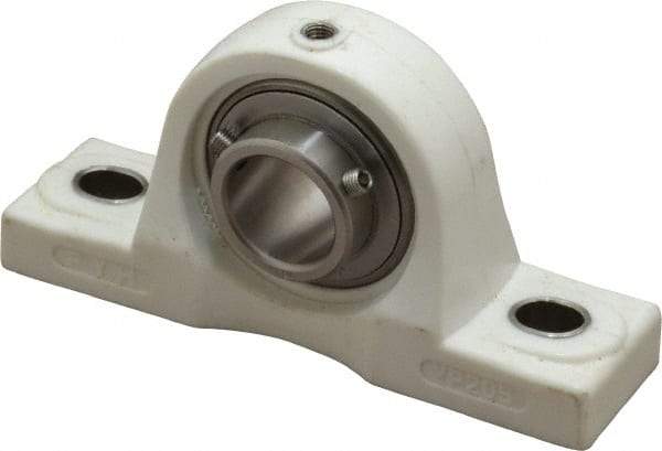 Value Collection - 1" ID, 5.5313" OAL x 2-25/32" OAH Pillow Block - 1,764 Lb Static Cap, 3,147 Lb Dyn Cap, 4-1/8" Btw Mnt Hole Ctrs, SS Thermoplastic - All Tool & Supply