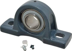 Value Collection - 1-1/4" ID, 3-5/16" OAW x 6-1/2" OAL x 3-5/16" OAH High Temperature Ball Bearing Pillow Block - 2,500 Lb Static Cap, 4,300 Lb Dyn Cap, 4-3/4" Btw Mnt Hole Ctrs, 1-11/16" Base-to-Ctr Ht, Cast Iron - All Tool & Supply