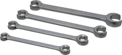 Blackhawk by Proto - 4 Piece, 3/8" x 7/16" to 3/4" x 1", Flare Nut Wrench Set - Inch Measurement Standard, Full Polish Finish, Comes in Vinyl Roll - All Tool & Supply