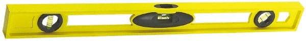 Stanley - 24" Long 3 Vial I-Beam Level - ABS Plastic, Yellow, 1 45°, 1 Level & 1 Plumb Vials - All Tool & Supply