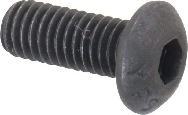 Value Collection - #10-32 UNF Hex Socket Drive, Button Screw - Alloy Steel, Black Oxide Finish, Fully Threaded, 1/2" Length Under Head - All Tool & Supply