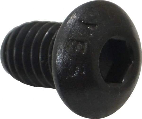 Value Collection - 5/16-18 UNC Hex Socket Drive, Button Screw - Alloy Steel, Black Oxide Finish, Fully Threaded, 1/2" Length Under Head - All Tool & Supply