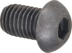 Value Collection - 5/8-11 UNC Hex Socket Drive, Button Screw - Alloy Steel, Black Oxide Finish, Fully Threaded, 1" Length Under Head - All Tool & Supply