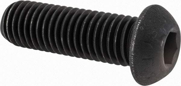 Value Collection - 5/8-11 UNC Hex Socket Drive, Button Screw - Alloy Steel, Black Oxide Finish, Fully Threaded, 2" Length Under Head - All Tool & Supply