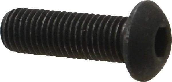 Value Collection - 5/16-24 UNF Hex Socket Drive, Button Screw - Alloy Steel, Black Oxide Finish, Fully Threaded, 1" Length Under Head - All Tool & Supply