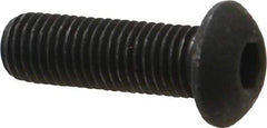 Value Collection - 5/16-24 UNF Hex Socket Drive, Button Screw - Alloy Steel, Black Oxide Finish, Fully Threaded, 1" Length Under Head - All Tool & Supply