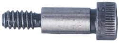 Made in USA - 1/4" Shoulder Diam x 7/16" Shoulder Length, #10-24 UNC, Hex Socket Shoulder Screw - 4037 Alloy Steel, Uncoated, 3/16" Head Height x 3/8" Head Diam - All Tool & Supply