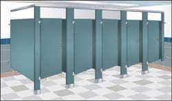 Bradley - Washroom Partition Steel Pilaster - 4 Inch Wide x 79-13/16 Inch High, ADA Compliant Stall Compatibility, Warm Gray - All Tool & Supply