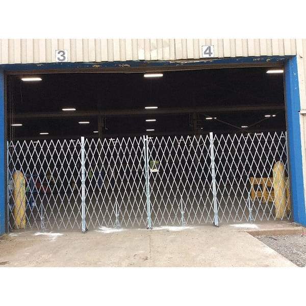 Illinois Engineered Products - 7' High Bi-Parting Folding Gates - Galvanized Steel, Silver - All Tool & Supply