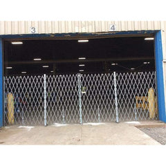 Illinois Engineered Products - 7' High Bi-Parting Folding Gates - Galvanized Steel, Silver - All Tool & Supply