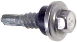 Buildex - 1/4", Hex Washer Head, Hex Drive, 7/8" Length Under Head, #1 Point, Self Drilling Screw - All Tool & Supply