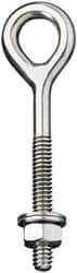 Ronstan - 3/8-16, Electropolished Finish, Stainless Steel Forged Eye Bolt - 2" Thread Length, 16.67mm ID x 41mm OD, 6" Shank Length - All Tool & Supply