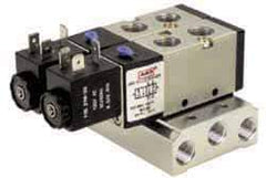 ARO/Ingersoll-Rand - 1/4", 4-Way 3-Position Maxair Stacking Solenoid Valve - 12 VDC, 0.7 CV Rate, 1.81" High - All Tool & Supply