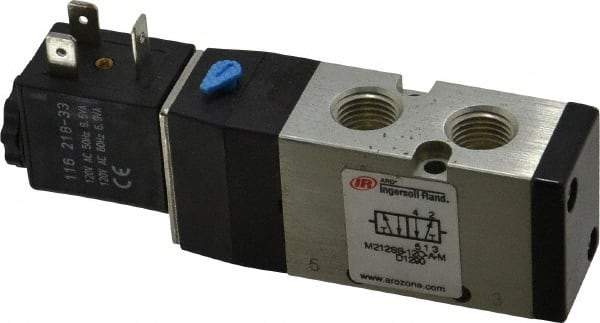 ARO/Ingersoll-Rand - 1/4", 4-Way 2-Position Maxair Stacking Solenoid Valve - 120 VAC, 0.7 CV Rate, 1.37" High - All Tool & Supply