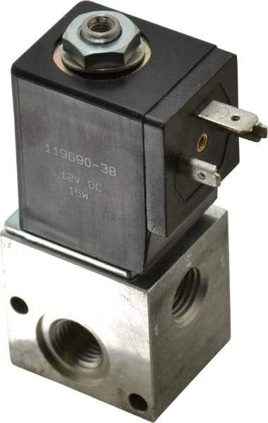 ARO/Ingersoll-Rand - 1/4", CAT Series 3-Way 2-Position Stacking Solenoid Valve - 12 VDC, 0.2 CV Rate, 3-1/2" High - All Tool & Supply