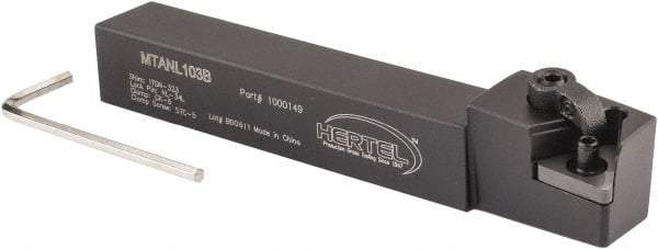 Hertel - MTAN, Left Hand Cut, 3° Lead Angle, 5/8" Shank Height x 5/8" Shank Width, Negative Rake Indexable Turning Toolholder - 4-1/2" OAL, TN..33. Insert Compatibility, Series Multi-Option - All Tool & Supply