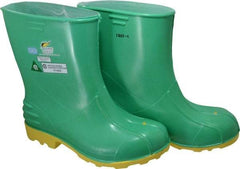 Dunlop Protective Footwear - Men's Size 9-10 Medium Width Steel Knee Boot - Green, PVC Upper, 11" High, Chemical Resistant, Non-Slip - All Tool & Supply