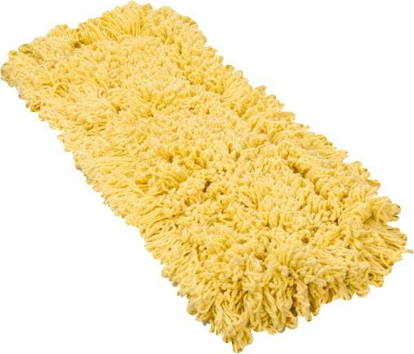 Rubbermaid - 24" Long x 5" Wide Yarn Blend Dust Mop Head - Envelope Connection, Yellow, Looped Head - All Tool & Supply