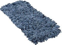 Rubbermaid - 18" Long x 5" Wide Yarn Blend Dust Mop Head - Slip-On/Slip-Through Backing, Blue, Twisted Loop Head - All Tool & Supply