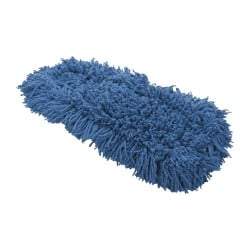 Rubbermaid - 18" Long x 5" Wide Synthetic Dust Mop Head - Slip-On/Slip-Through Backing, Blue, Twisted Loop Head - All Tool & Supply