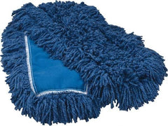 Rubbermaid - 36" Long x 5" Wide Synthetic Dust Mop Head - Slip-On/Slip-Through Backing, Blue, Twisted Loop Head - All Tool & Supply