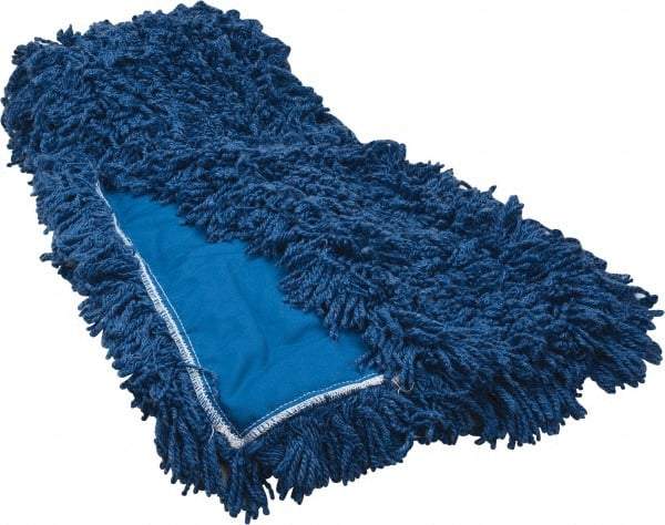 Rubbermaid - 60" Long x 5" Wide Synthetic Dust Mop Head - Slip-On/Slip-Through Backing, Blue, Twisted Loop Head - All Tool & Supply